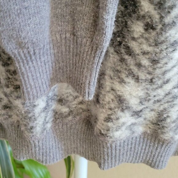 Calvin Klein Hooded Sweater Raglan Sleeve Comfort Casual Gray & White Sz Lg - Picture 7 of 8